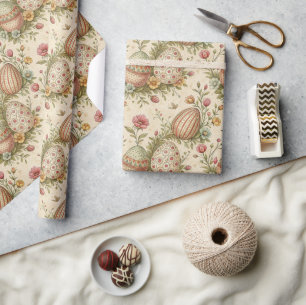 Retro pastel colours Easter eggs wrapping paper