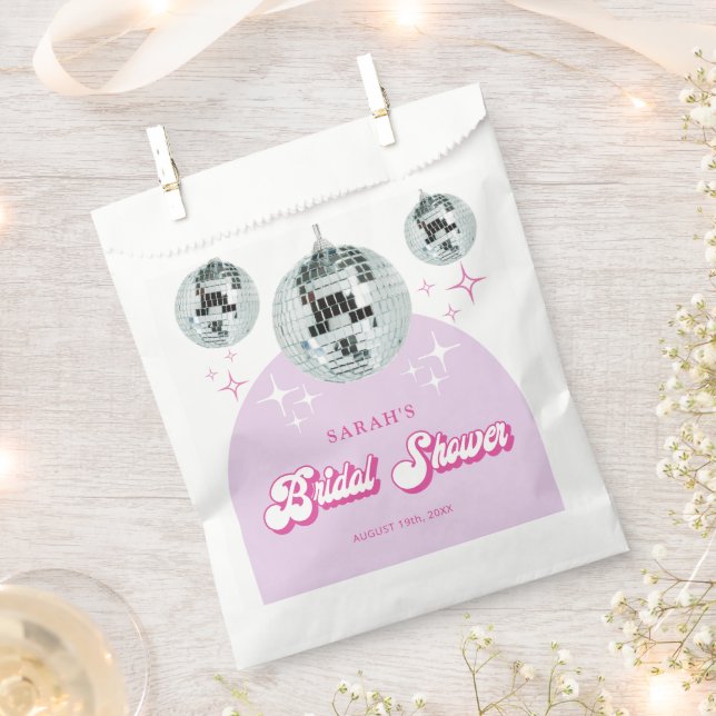 Retro Pastel Disco Groove Bridal Shower Favour Bags (Clipped)
