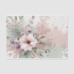 Retro Pastel Floral  Chic Charm Decoupage Prints Tissue Paper
