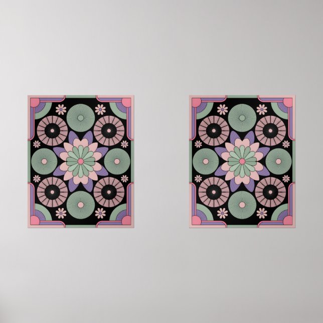 Retro Pastel Floral Mandala Symmetry (Front)