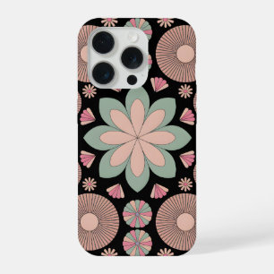Retro Pastel Floral Mandala Symmetry iPhone 15 Pro Case