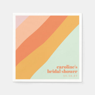 Retro Pastel Geometric Art Custom Bridal Shower  Napkin