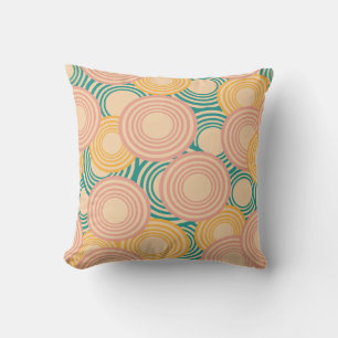 Retro pastel geometric cushion