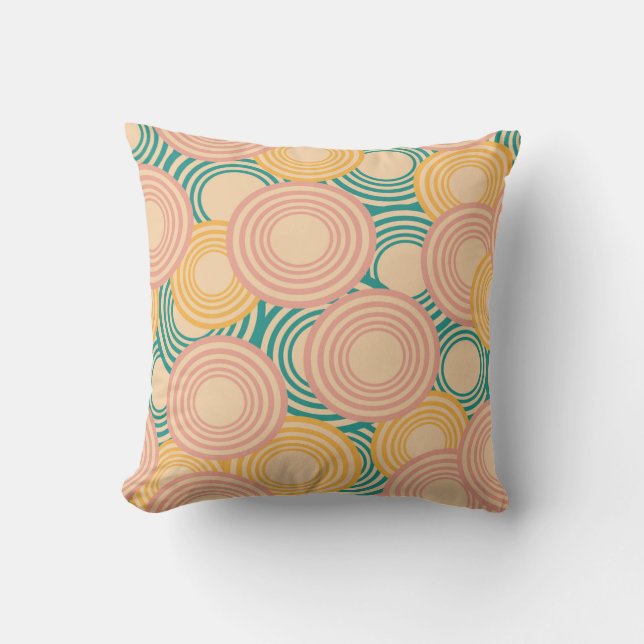 Retro pastel geometric  cushion (Front)