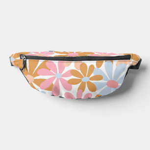 Retro Pastel Groovy Daisy Flower Pattern Bum Bags