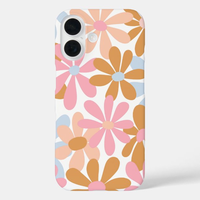 Retro Pastel Groovy Daisy Flower Pattern Case-Mate iPhone Case (Back)