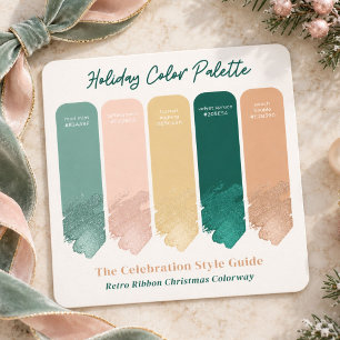 Retro Pastel Mint Christmas Colour Palette Swatch Card