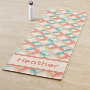 Retro Pastel Monogram Yoga Mat