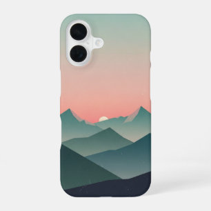 Retro Pastel Mountain Dawn iPhone 16 Case