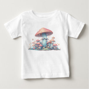 Retro pastel mushrooms design with soft colours 02 baby T-Shirt