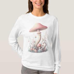 Retro pastel mushrooms design with soft colours 03 T-Shirt