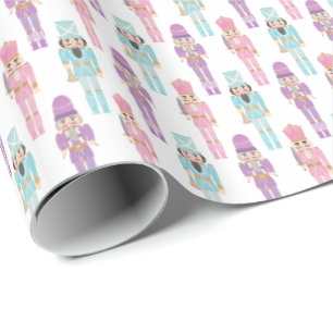 Retro Pastel Nutcracker Ballet Family Holidays Wrapping Paper