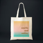 Retro Pastel Pink Gradient Unique Wedding Custom Tote Bag<br><div class="desc">Retro Summer Beach Vibes Pastels Gradient Unique Wedding Custom Tote Bag</div>