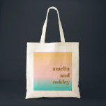 Retro Pastel Pink Gradient Unique Wedding Custom Tote Bag<br><div class="desc">Retro Summer Beach Vibes Pastels Gradient Unique Wedding Custom Tote Bag</div>
