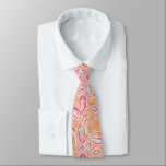 Retro Pastel Pink Paisley Pattern Tie<br><div class="desc">This retro styled neck tie features an intricate paisley pattern with shades of pink,  peach,  aqua blue and light green,  designed by world renowned artist © Tim Coffey.</div>
