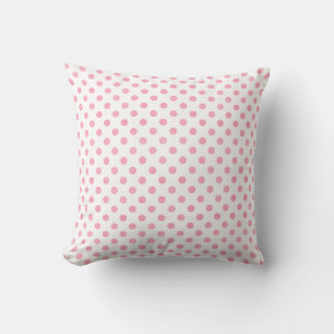 Retro pastel pink white polka dots pattern cushion