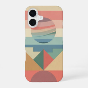 Retro Pastel Planet on Blocks iPhone 16 Case
