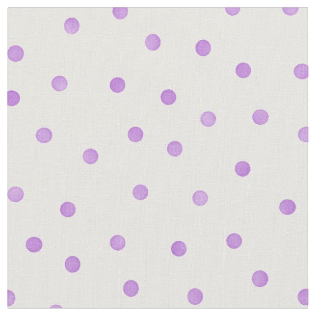 Retro pastel purple white polka dots pattern fabric (Close Up)