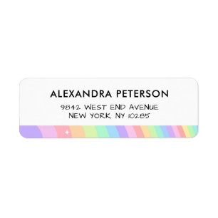 Retro Pastel Rainbow Wavy Pattern with Stars
