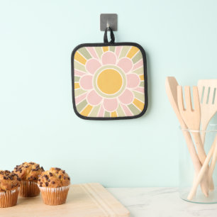 Retro Pastel Sunshine Personalized Kitchen Pot Holder