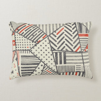 Retro Patchwork: Abstract Geometric Design Decorative Cushion