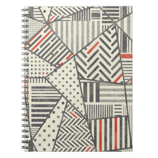 Retro Patchwork: Abstract Geometric Design Notebook
