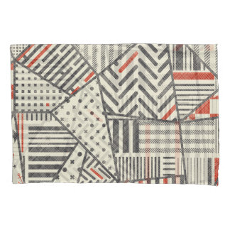 Retro Patchwork: Abstract Geometric Design Pillowcase