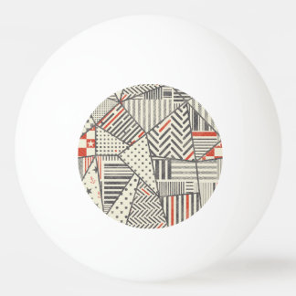 Retro Patchwork: Abstract Geometric Design Ping Pong Ball