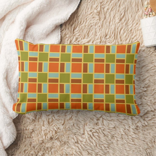 Retro Patio Tiles Rectangle Pillow (Blanket)