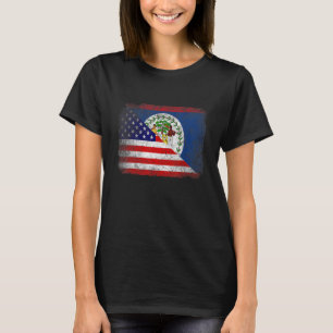 Retro Patriotic American Belise Flag Distressed T-Shirt