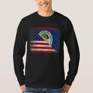 Retro Patriotic American Belise Flag Distressed T-Shirt