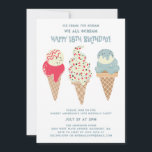 Retro Patriotic Ice Cream Cone 18th Birthday Invitation<br><div class="desc">New for Summer 2024. Ice Cream,  You Scream We All Scream Happy 18th Birthday! Followed by three retro watercolor colour ice cream cones with patriotic red,  white and blue ice cream and sprinkles.</div>