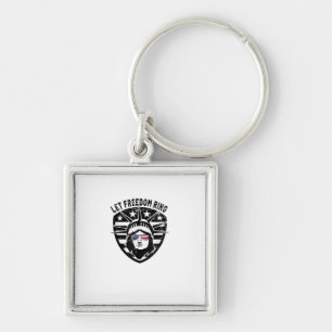 Retro Patriotic Let Freedom Ring July 4th Key Ring