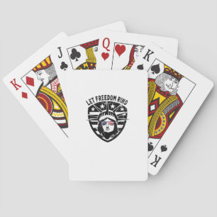 Retro Patriotic Let Freedom Ring July 4th Playing Cards