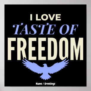 Retro Patriotic Taste Of Freedom Vintage Americana Poster