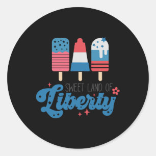 Retro Patriotic Tee Classic Round Sticker
