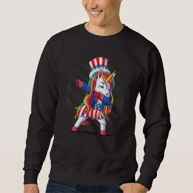 Retro Patriotic USA I American Flag I Retro 4th Ju Sweatshirt (Front)
