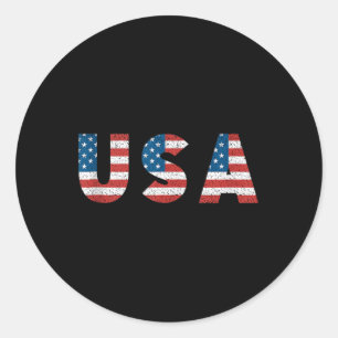 Retro Patriotic Usa National American Flag 20th Ja Classic Round Sticker