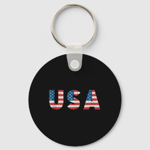 Retro Patriotic Usa National American Flag 20th Ja Key Ring