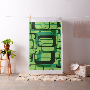 retro pattern 1971 green fabric