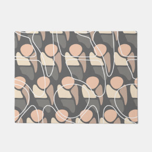 Retro Pattern Abstract Man Peach Slate Grey Doormat