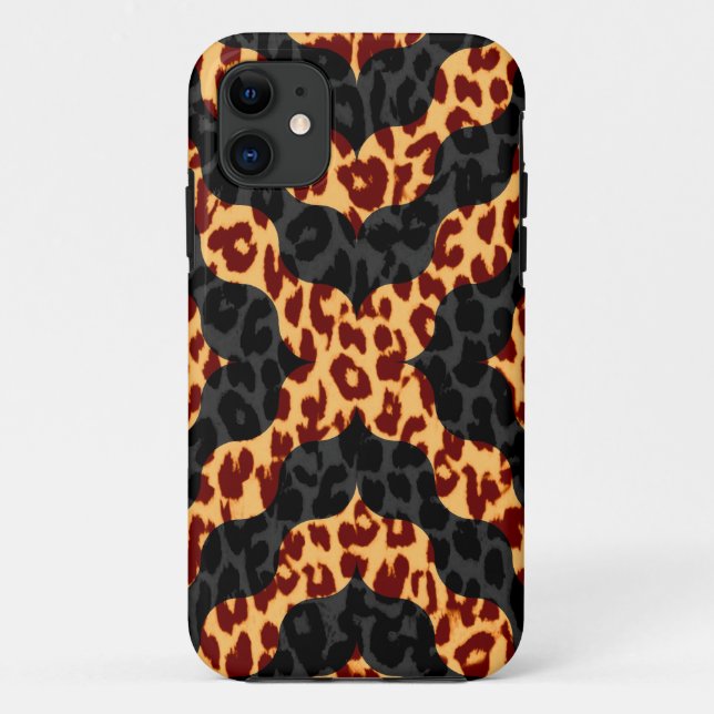Retro pattern animal skin texture of leopard Case-Mate iPhone case (Back)