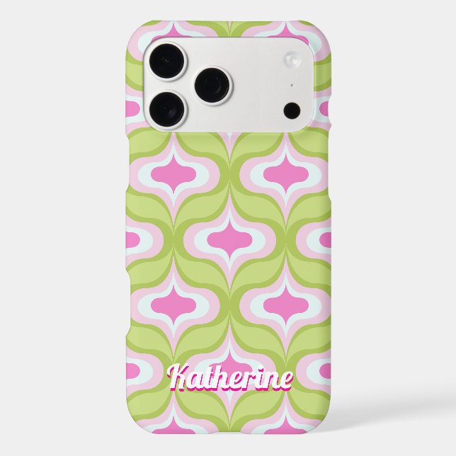 Retro Pattern Bright Green Pink (Back)