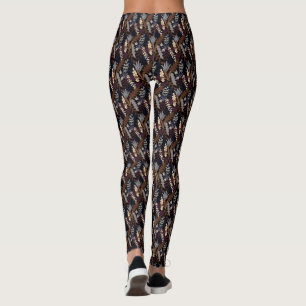 Retro Pattern Brown   All- Over- Print Socks Leggings