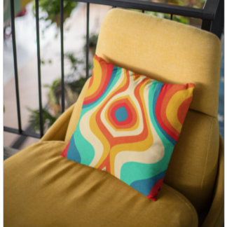 Retro Pattern Classic Colours Cushion