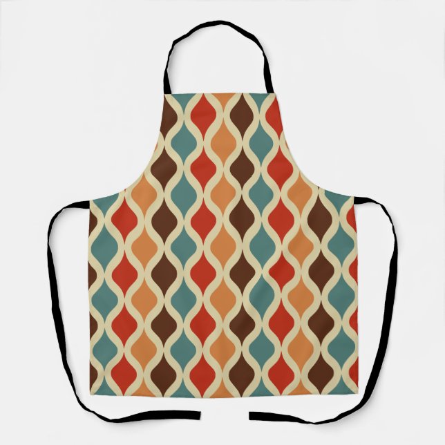 Retro pattern coloured apron (Front)