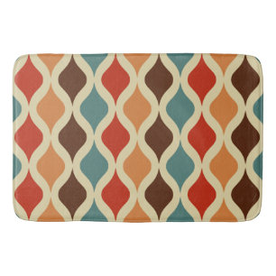 Retro pattern coloured bath mat