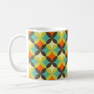 Retro pattern coloured coffee mug