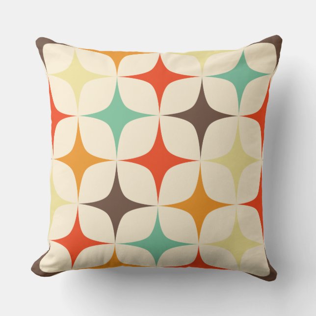 Retro pattern coloured cushion (Front)
