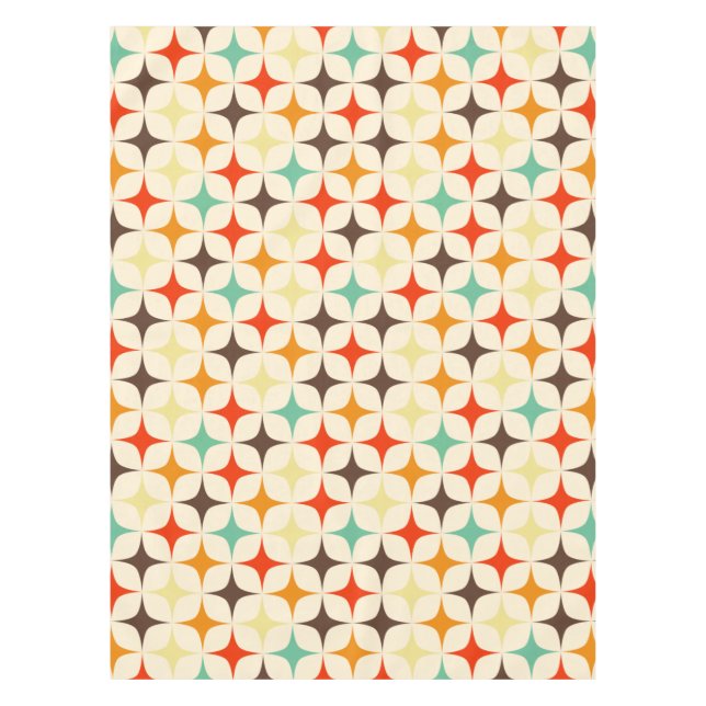 Retro pattern coloured tablecloth (Front)